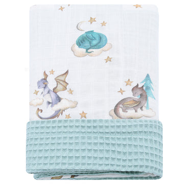 Sleepy dragons Waffle Blankets