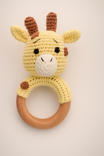 Geoffrey the Giraffe Wooden Baby Rattle