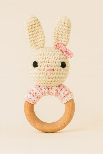 Whimsical bunny Baby Rattle