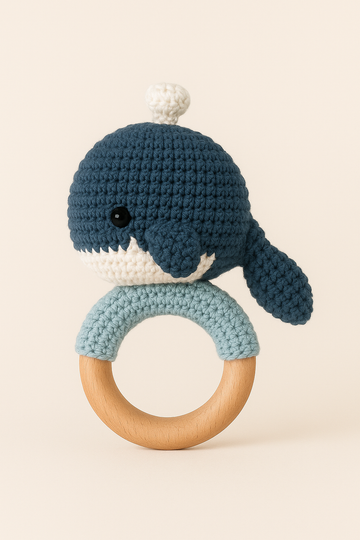 Blue whale Baby Rattle