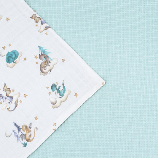 Sleepy dragons Waffle Blankets