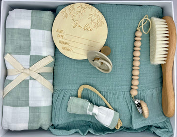 Sage Gingham Gift Box Set