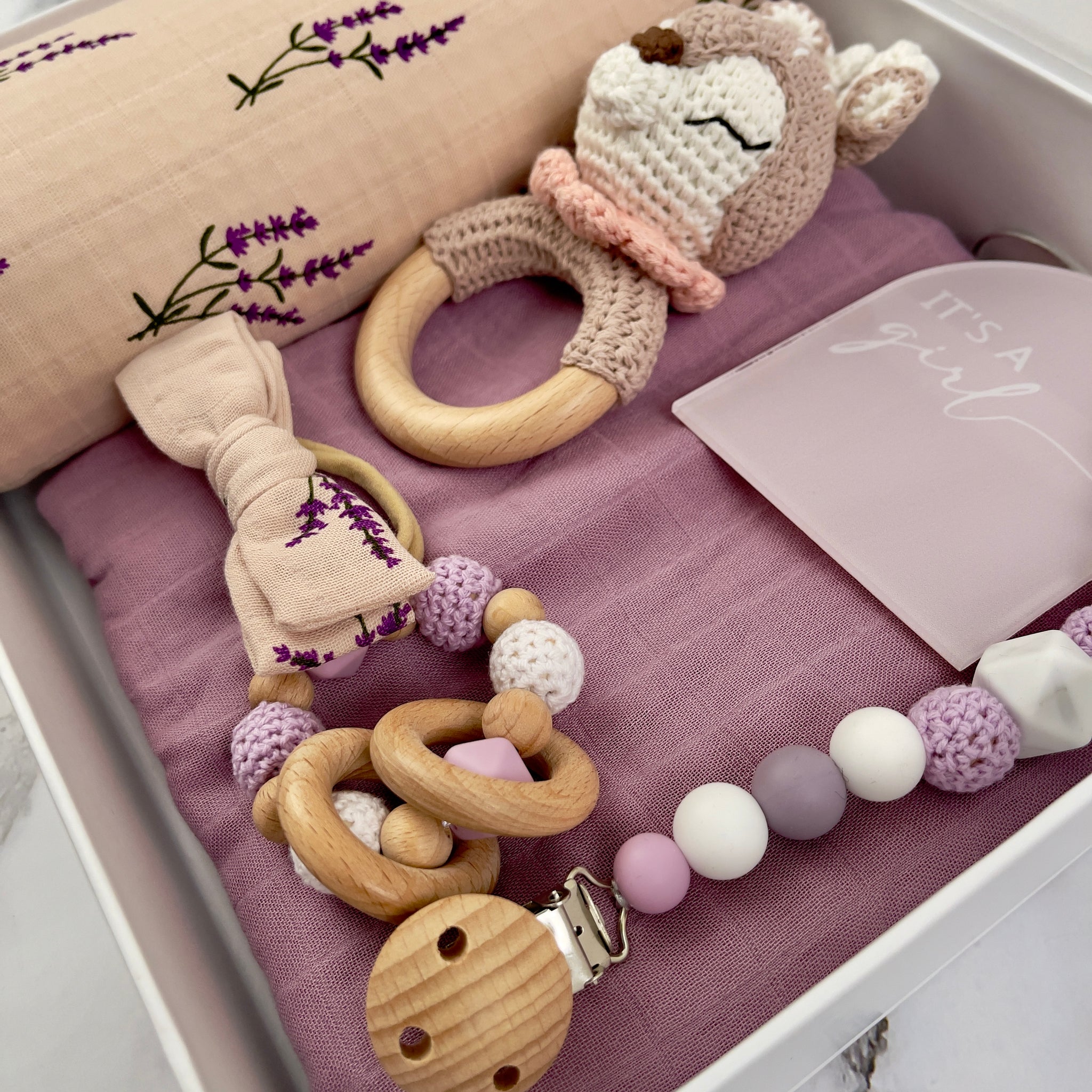 Baby girl gift box. 