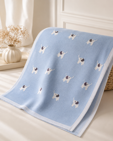 Blue Savannah Meadow Knit Blanket