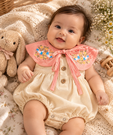 Rosie Meadow Romper – Linen & Cotton Baby Romper