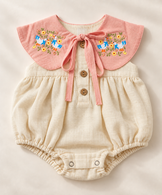 Rosie Meadow Romper – Linen & Cotton Baby Romper