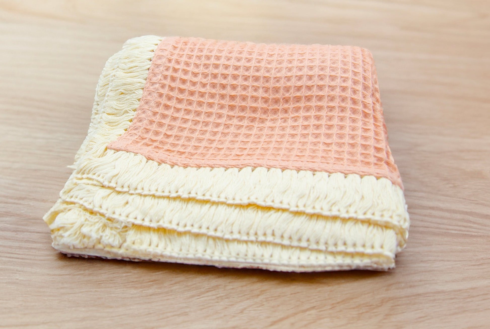 Beige Waffle Blanket - Tiny Yarns