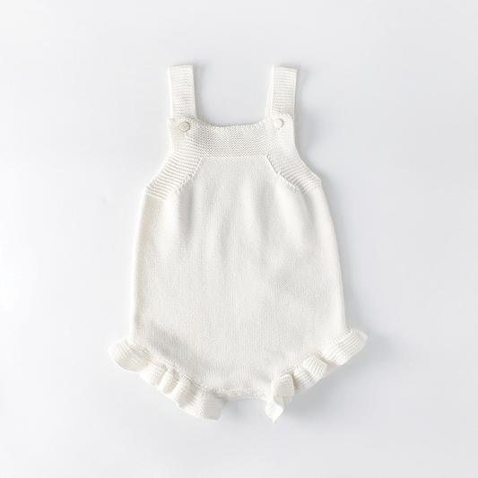 Fiona White Knitted Romper - Tiny Yarns