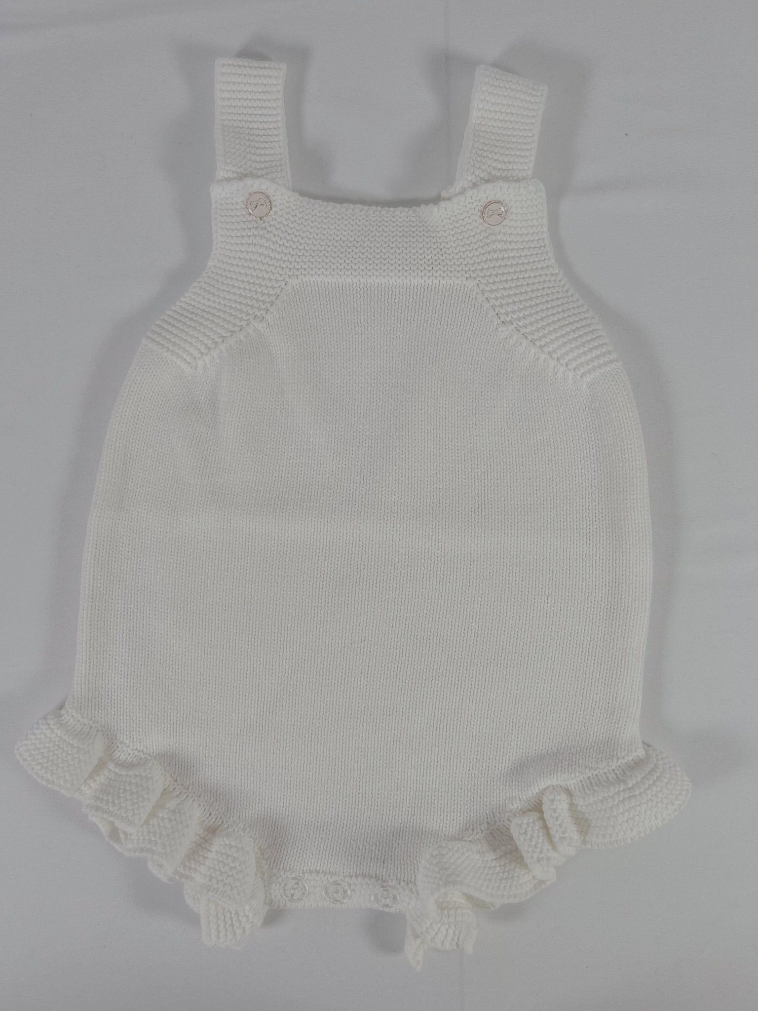 Fiona White Knitted Romper - Tiny Yarns