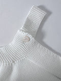 Fiona White Knitted Romper - Tiny Yarns